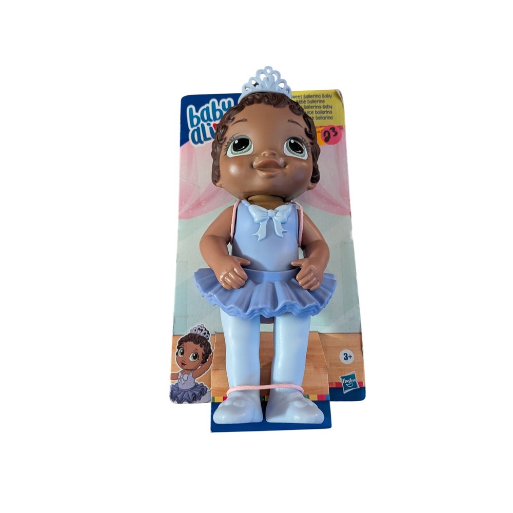 Hasbro Baby Alive Sweet Ballerina Baby Doll Brown Hair Blue Leotard Tutu F1274